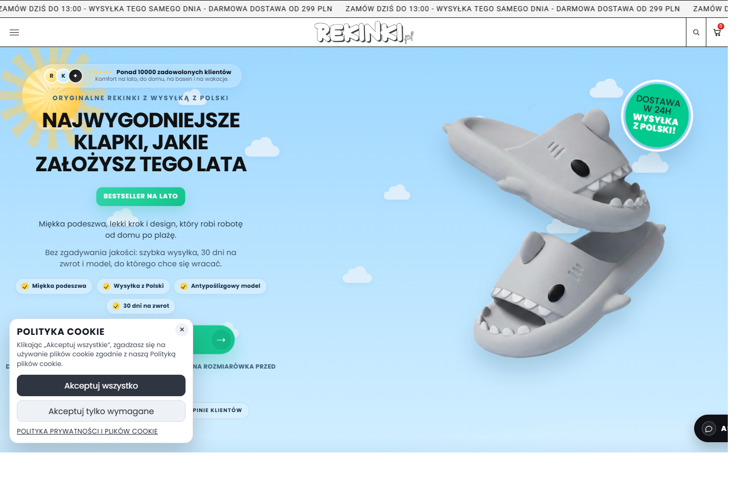 Homepage preview of rekinki.pl